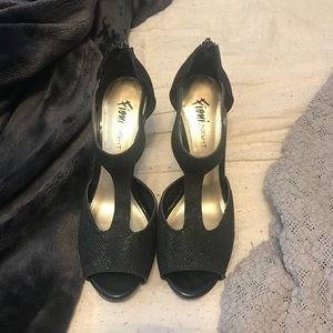 Sparkly Black Heels- Fioni Night- Size 8